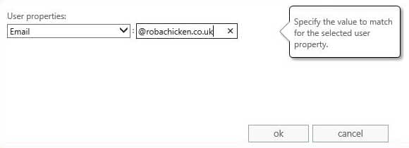 Reject inbound emails sent to a specific domain - Matches Property